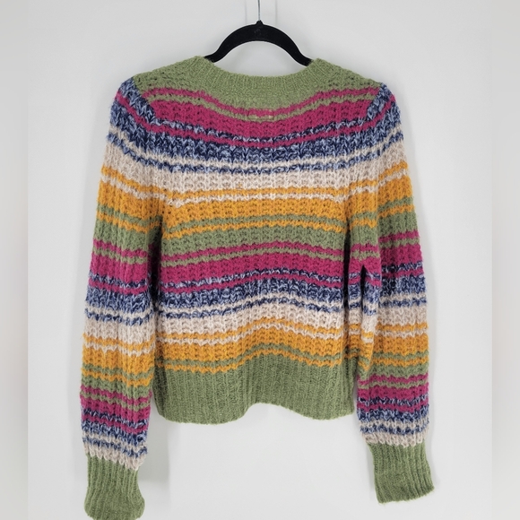 MOTHER Green and Yellow Crew Neck Sweater - Picture 3 of 5